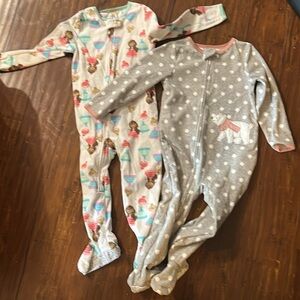 2 Child of Mine Carters 3T footed‎ pajamas Princess and polar bear